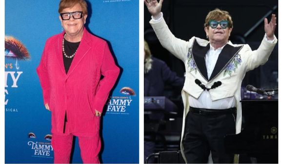 Elton John mætti allnokkrum kílóum léttari