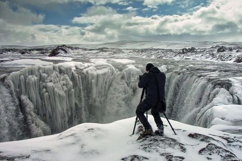 Martin Schulz takes it to the edge when he photographs Hrafnbjargarfoss waterfall.