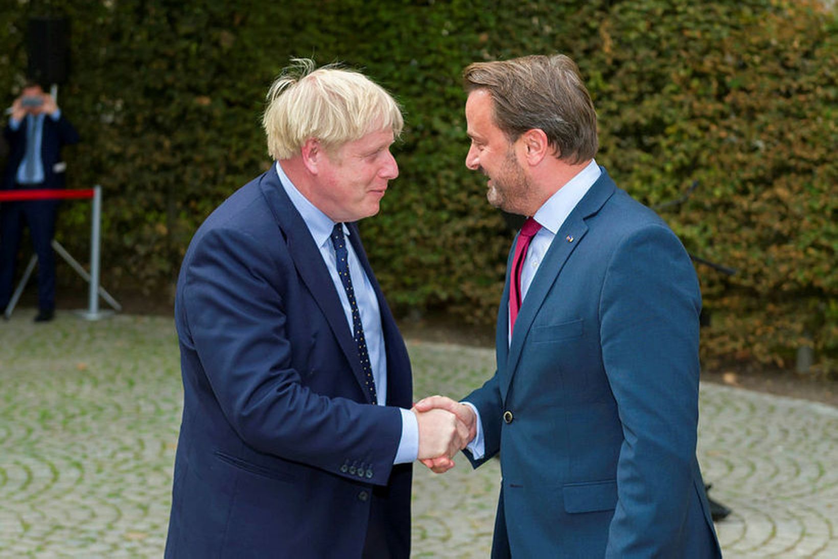 Boris Johnson, forsætisráðherra Bretlands og Xavier Bettel, forsætisráðherra Lúxemborgar. Vel …