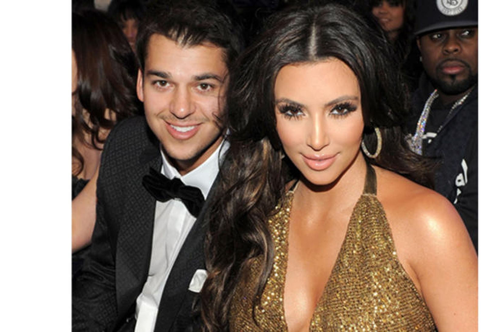 Rob Kardashian ásamt systur sinni, Kim.