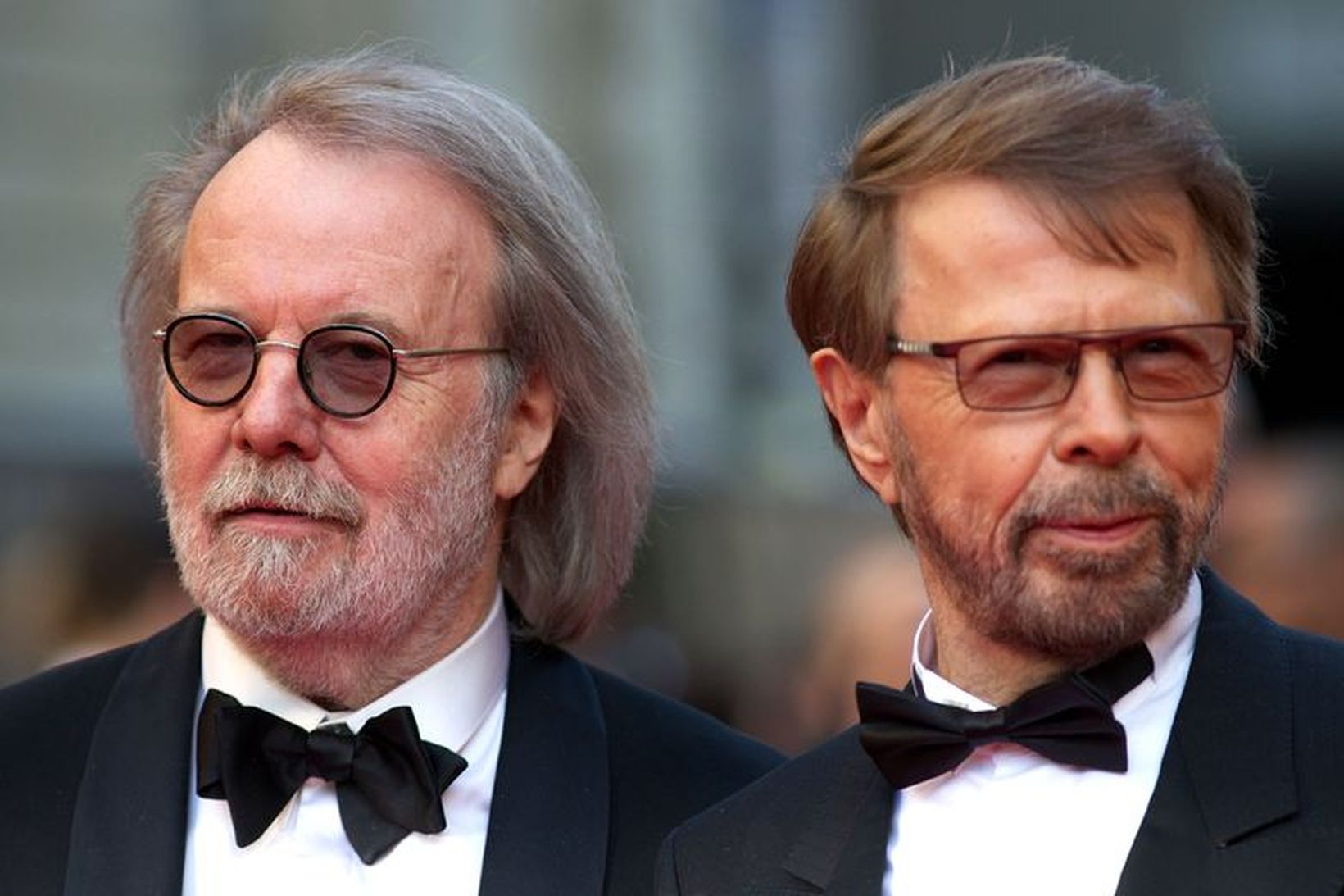 ABBA-stjörnurnar Benny Andersson (til vinstri) og Björn Ulvaeus (til hægri).
