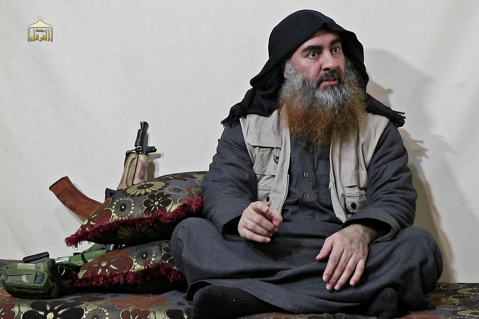 Abu Bakr al-Bag­hda­di, leiðtogi Rík­is íslams, sprengdi sig í loft …