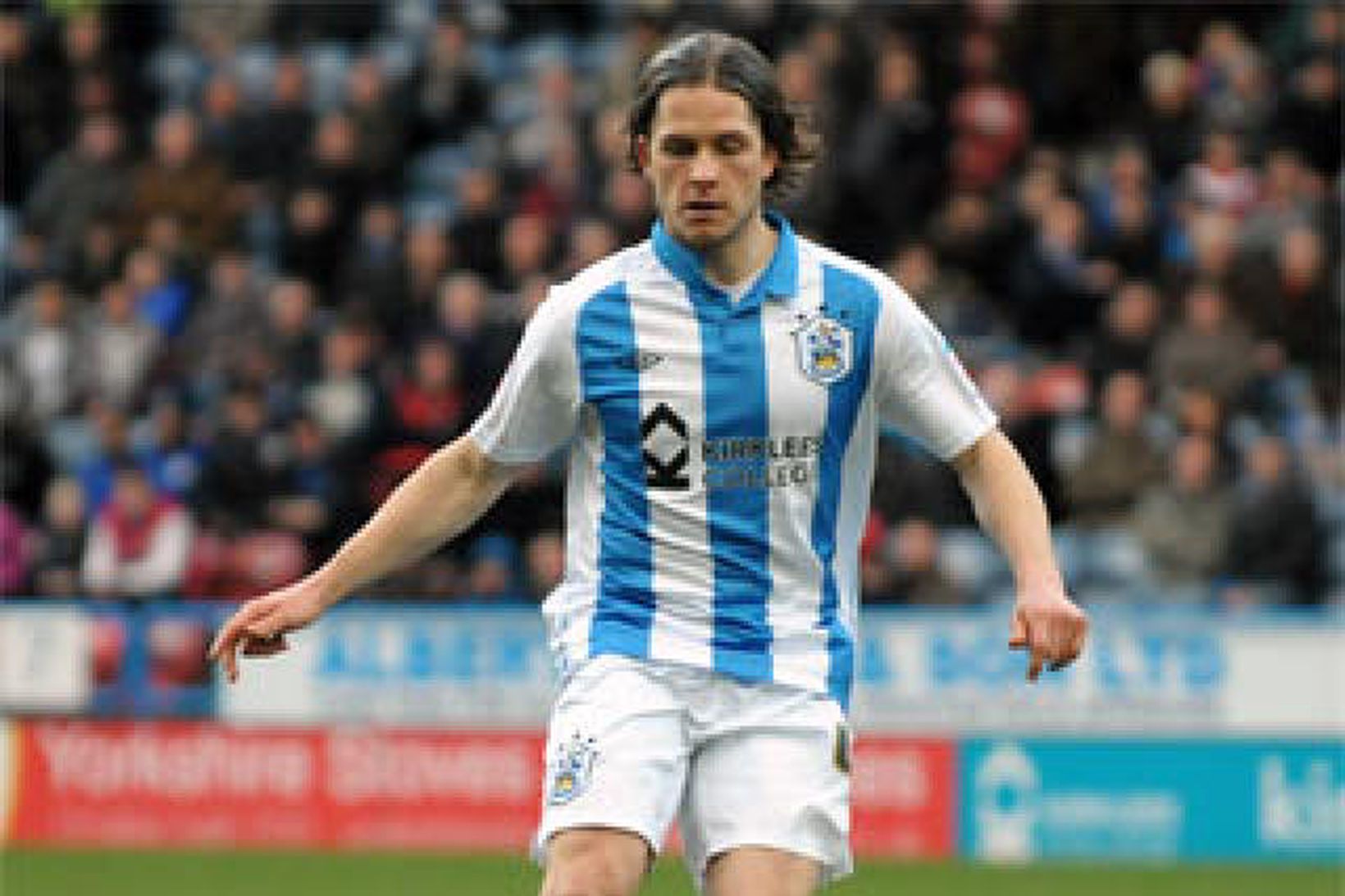 Jóhannes Karl Guðjónsson í búningi Huddersfield.
