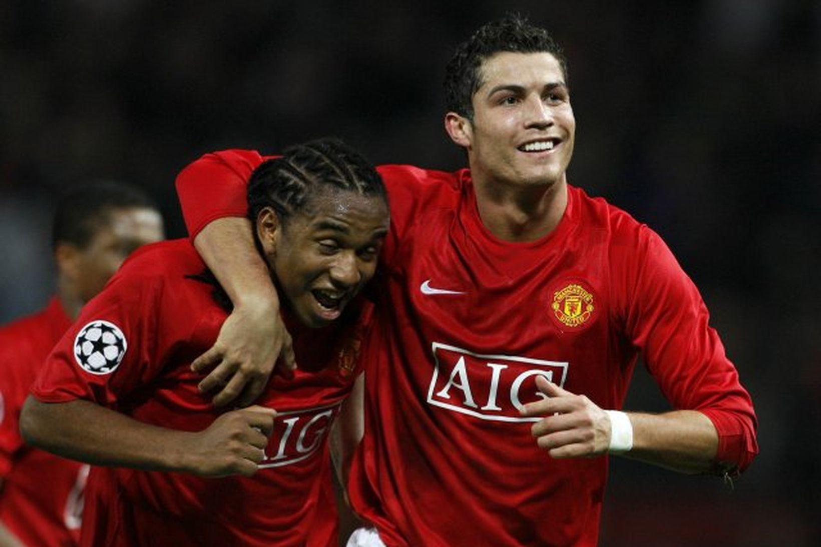 Cristiano Ronaldo og Anderson fagna.