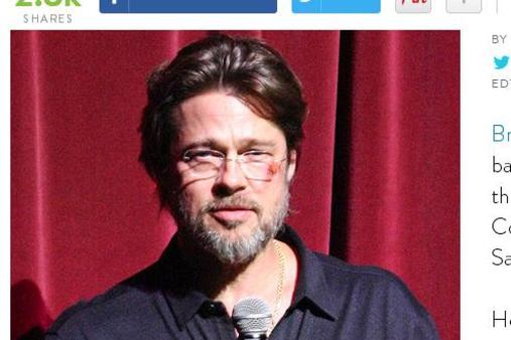 Skjáskot af People.com. Brad Pitt datt á andlitið um helgina.