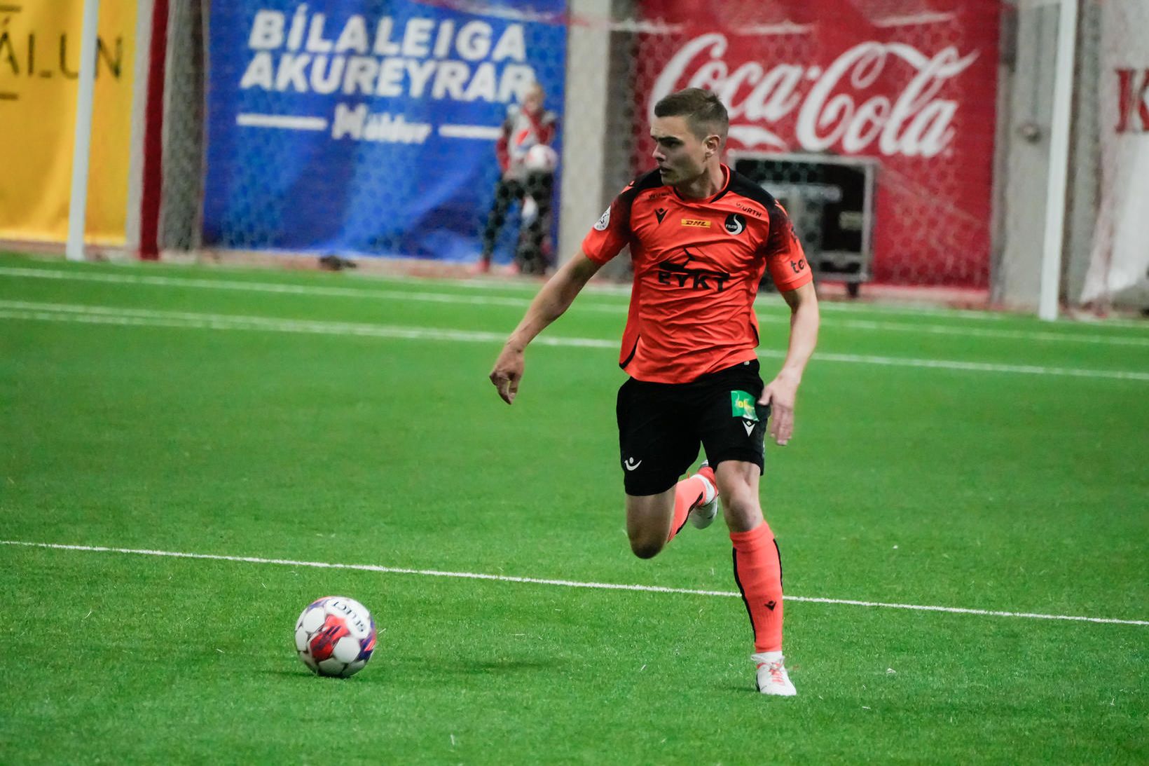 Arnór Breki Ásþórsson úr Fylki með boltann í kvöld.