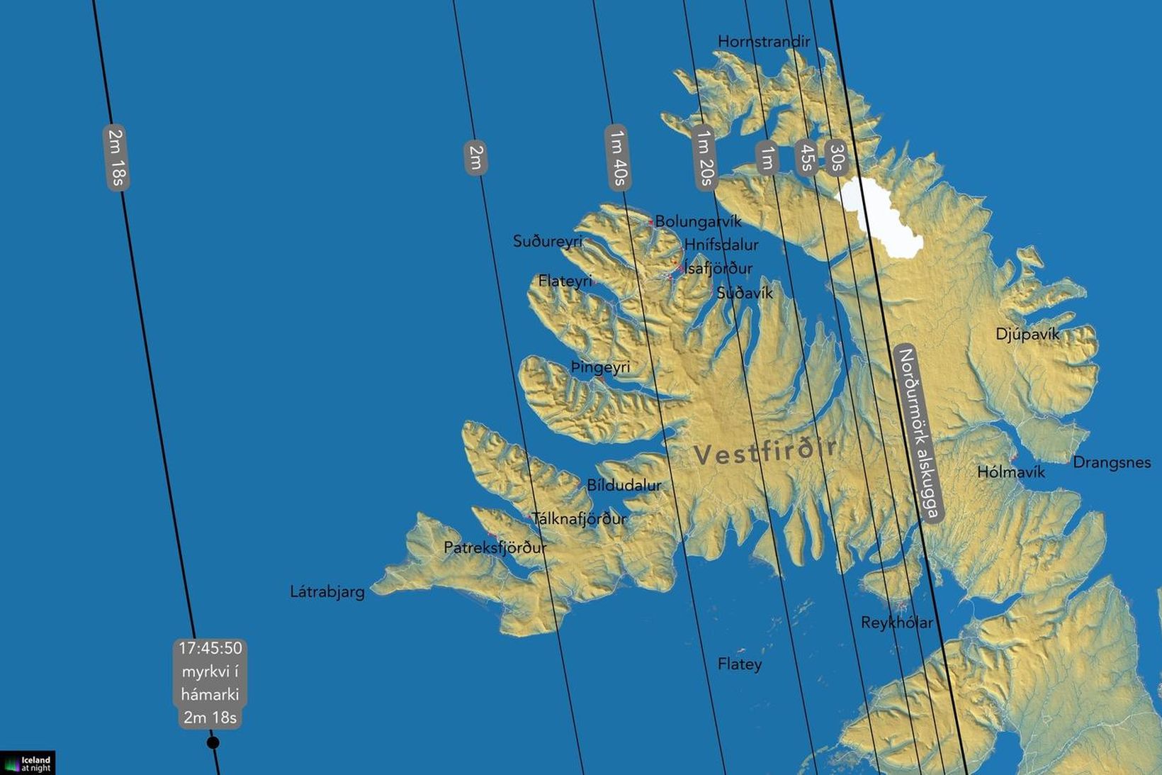 Sólmyrkvinn árið 2026 á eftir að laða ferðamenn að Látrabjargi.