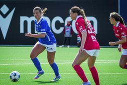 Olga Ingibjörg Einarsdóttir úr Fram með boltann í dag.