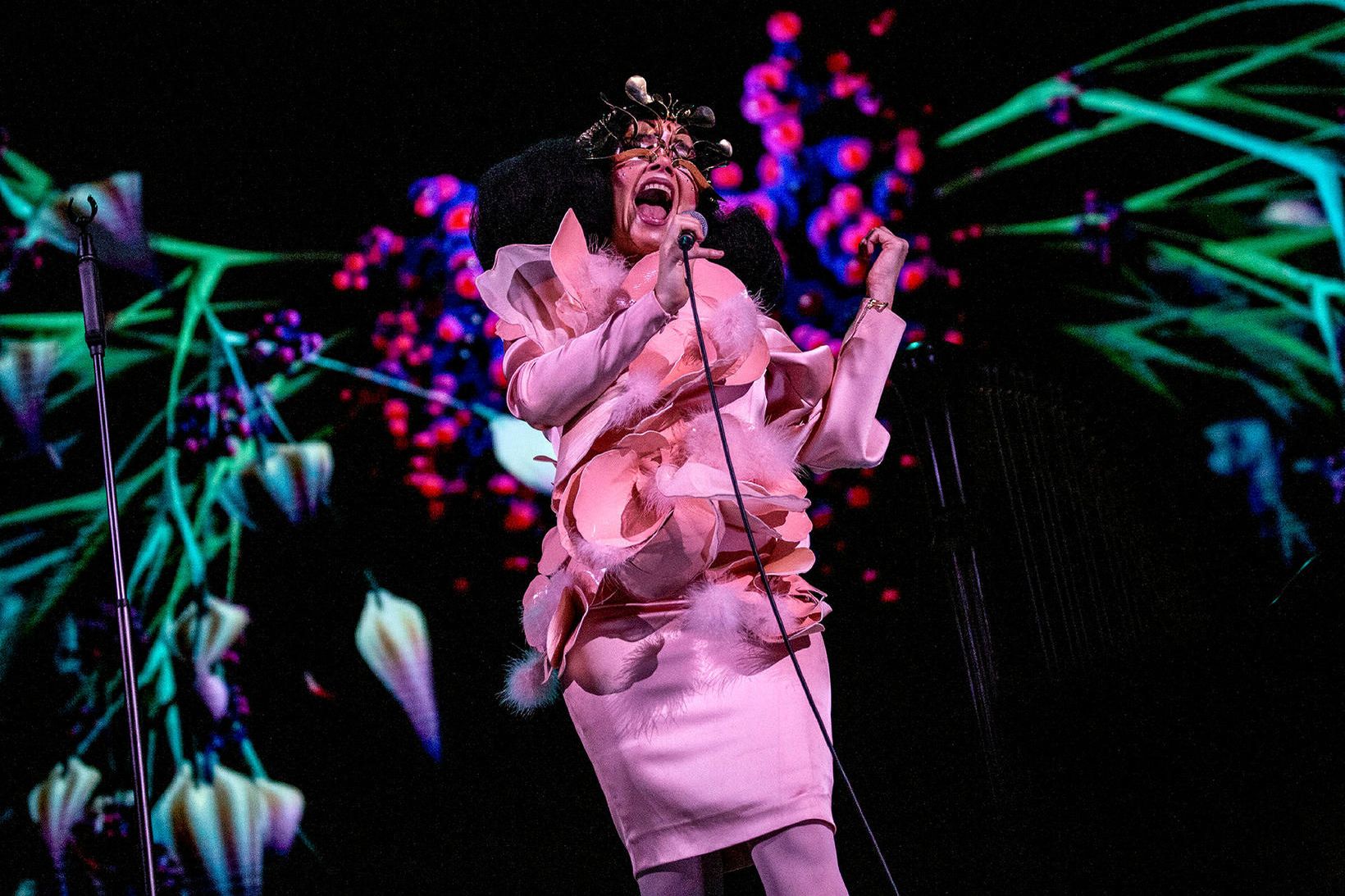 Björk á tónleikunum í London.