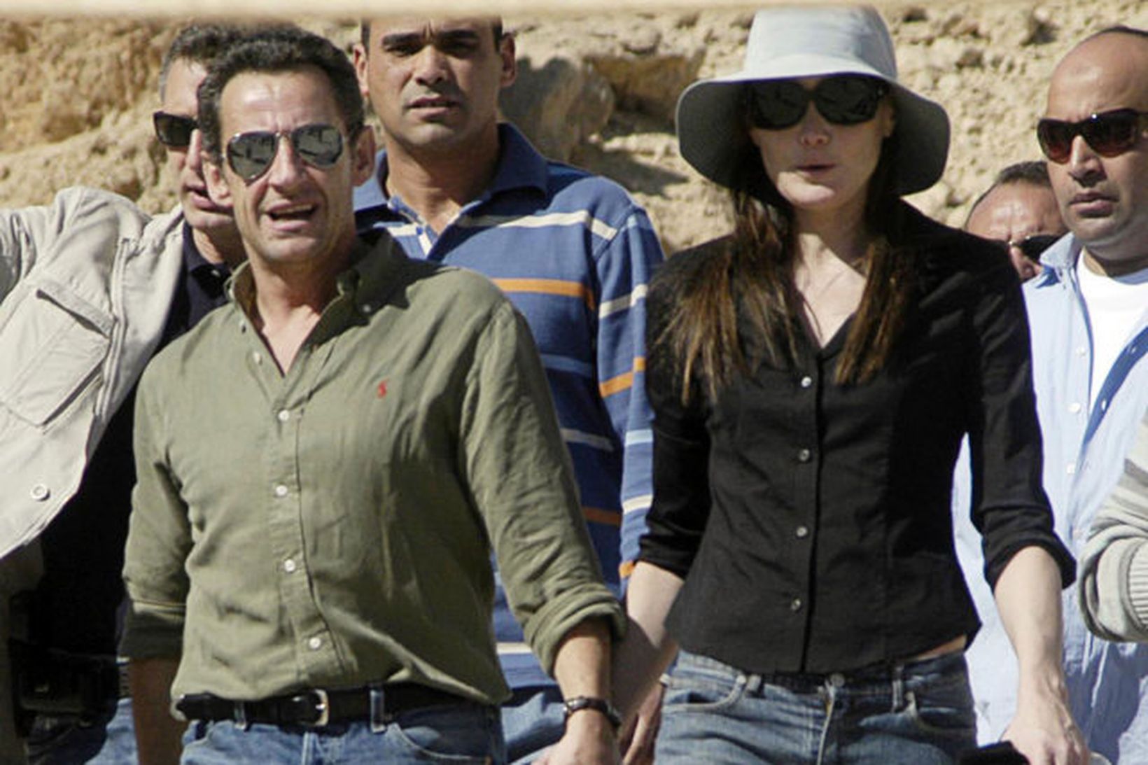 Nicolas Sarkozy ásamt kærustunni Carla Bruni.