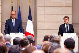 Á blaðamannafundi í París fyrr í dag lýstu Friedrich Merz, kanslari Þýskalands, og Emmanuel Macron, …