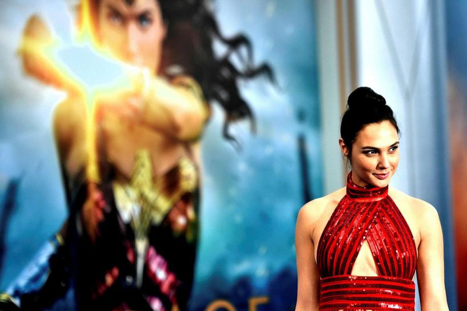 Gal Gadot á frumsýningu Wonder Woman í Hollywood í maí.