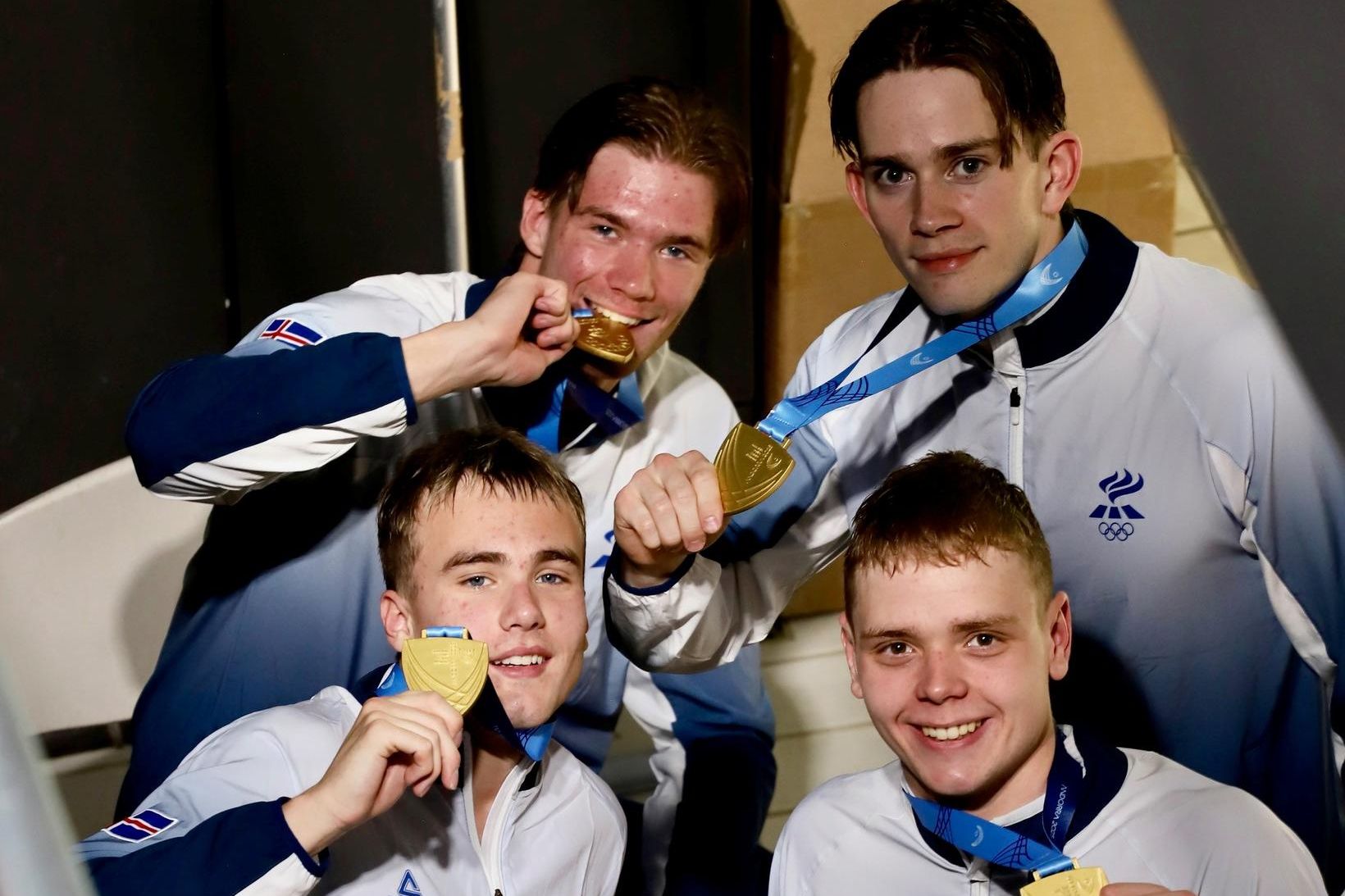 Karla­sveit Íslands í 4x100 metra fjór­sundi var á meðal þeirra …