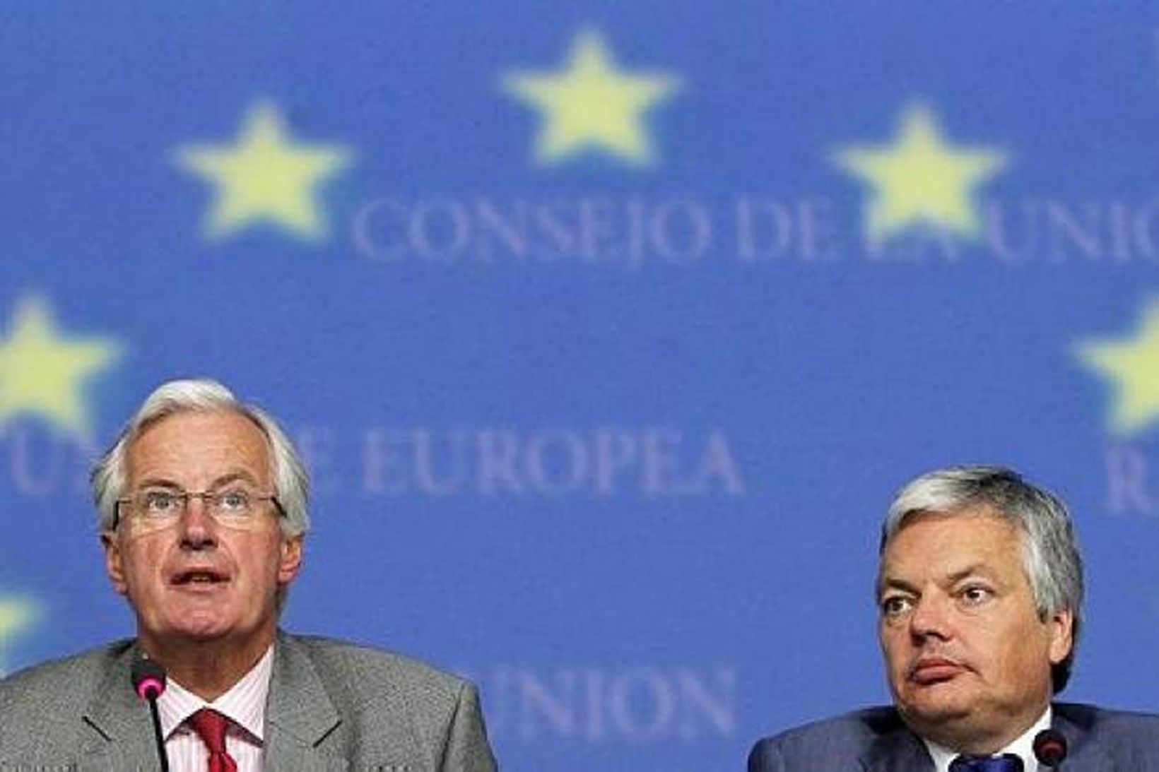 Didier Reynders ásamt Michel Barnier sem situr í framkvæmdastjórn ESB.