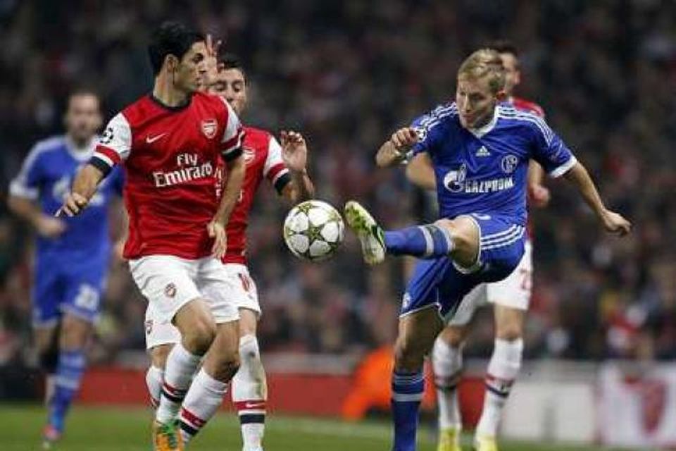 Arsenal og Schalke eigast við í London.