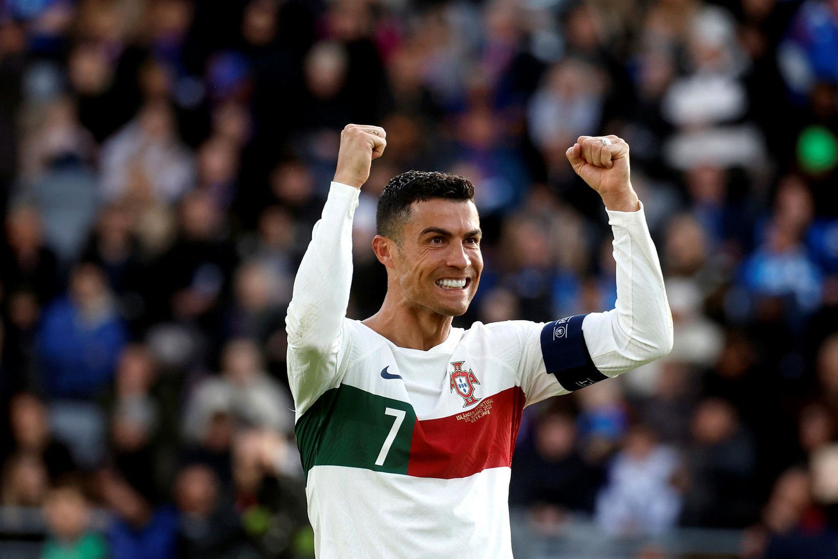 Cristiano Ronaldo skoraði sigurmarkið gegn Íslandi.