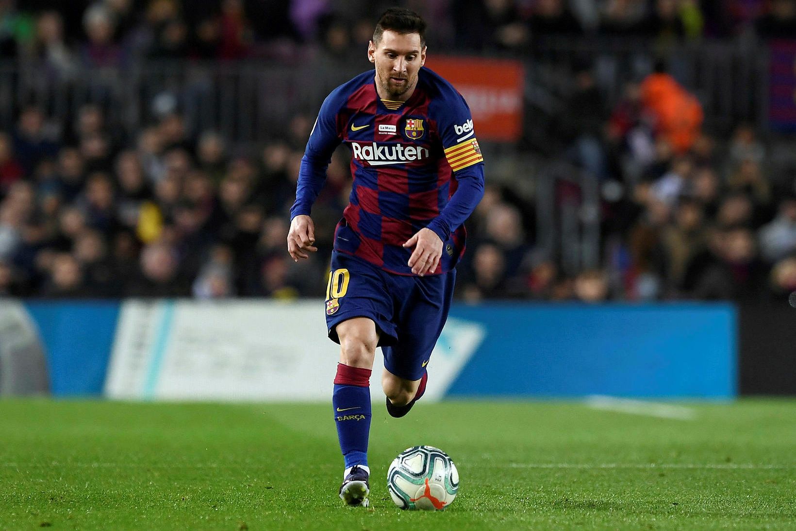 Lionel Messi var í miklu stuði gegn Mallorca í gær.