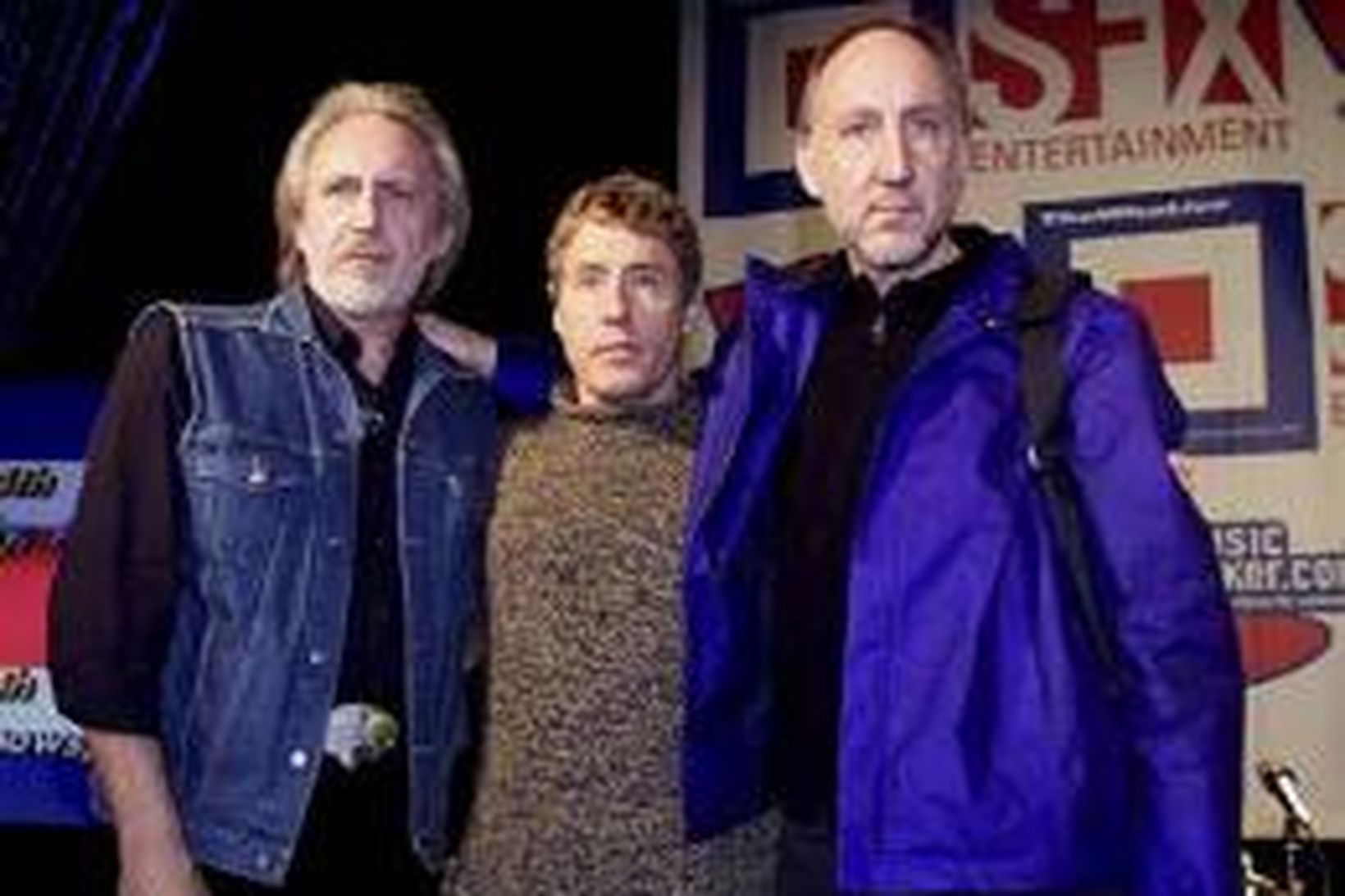 Pete Townshend, Roger Daltrey og John Entwistle, meðlimir rokkhljómsveitarinnar The …