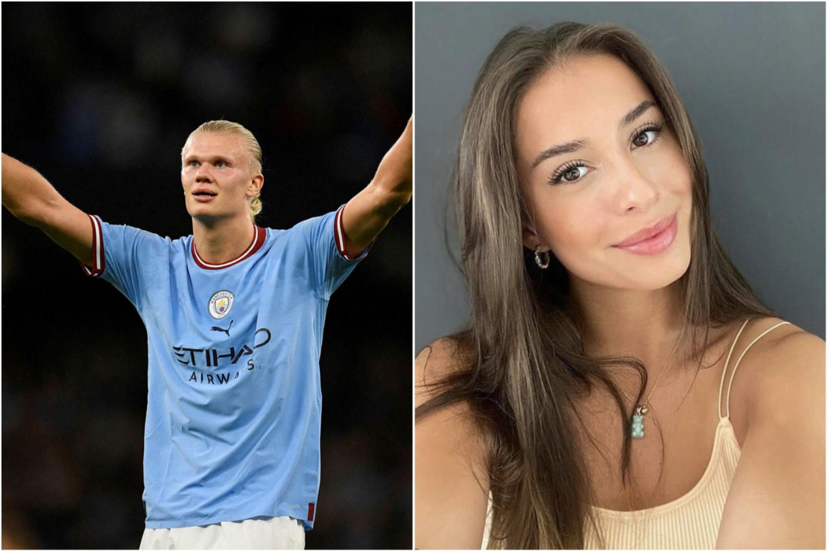 Erling Haaland, framherji Manchester City, og Isabel Haugseng Johansen eru …