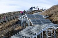 Framkvæmdir við nýjan stiga við Gullfoss