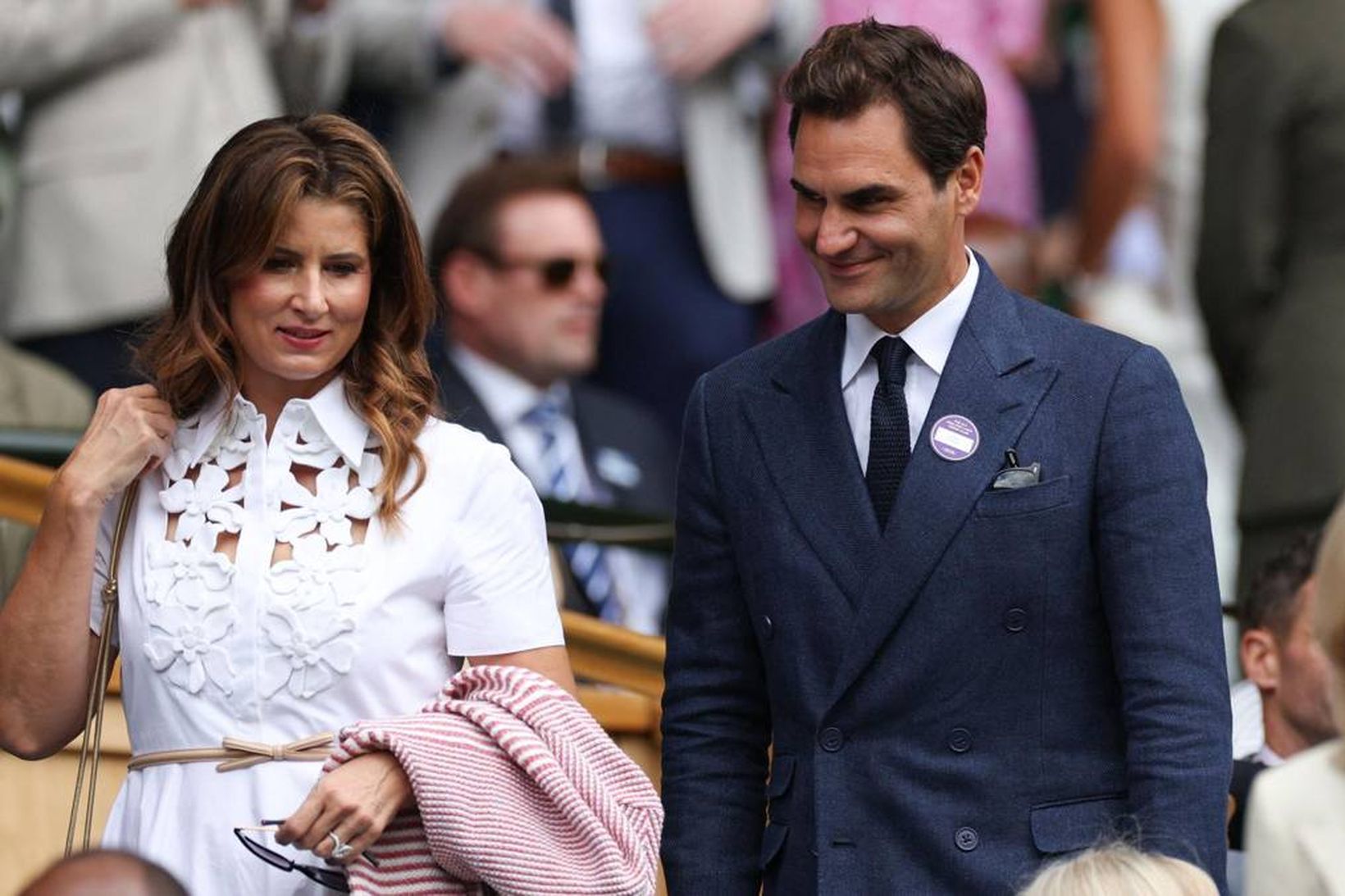 Svissneska tennisgoðsögnin Roger Federer og eiginkona hans, Mirka Federer, á …