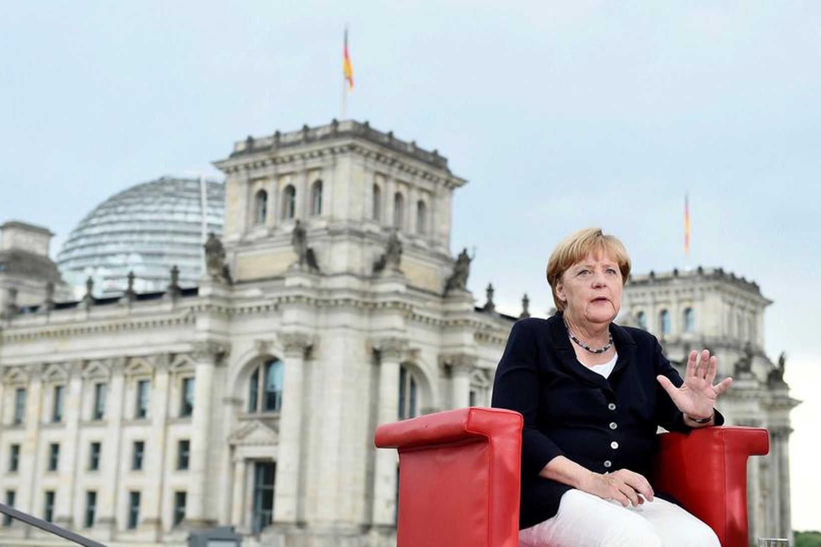 Angela Merkel í viðtalinu við ARD.