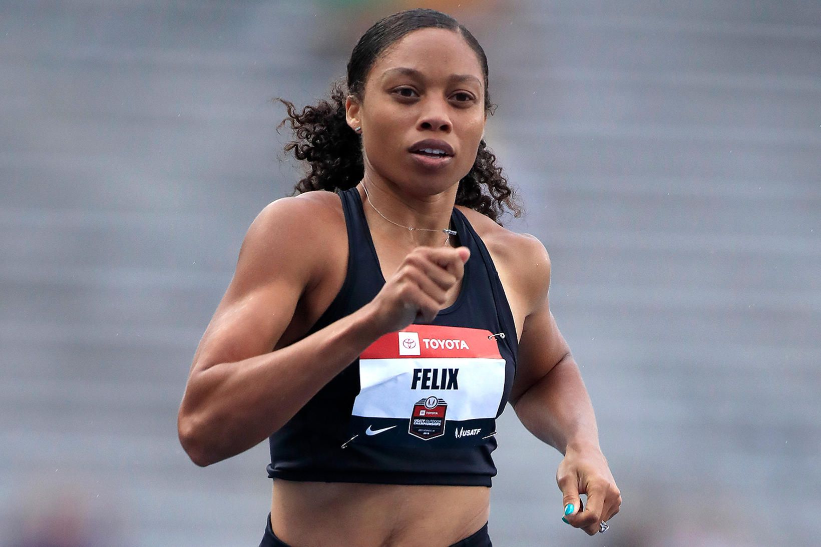 Spretthlauparinn Allyson Felix er nífaldur ólympíumethafi.