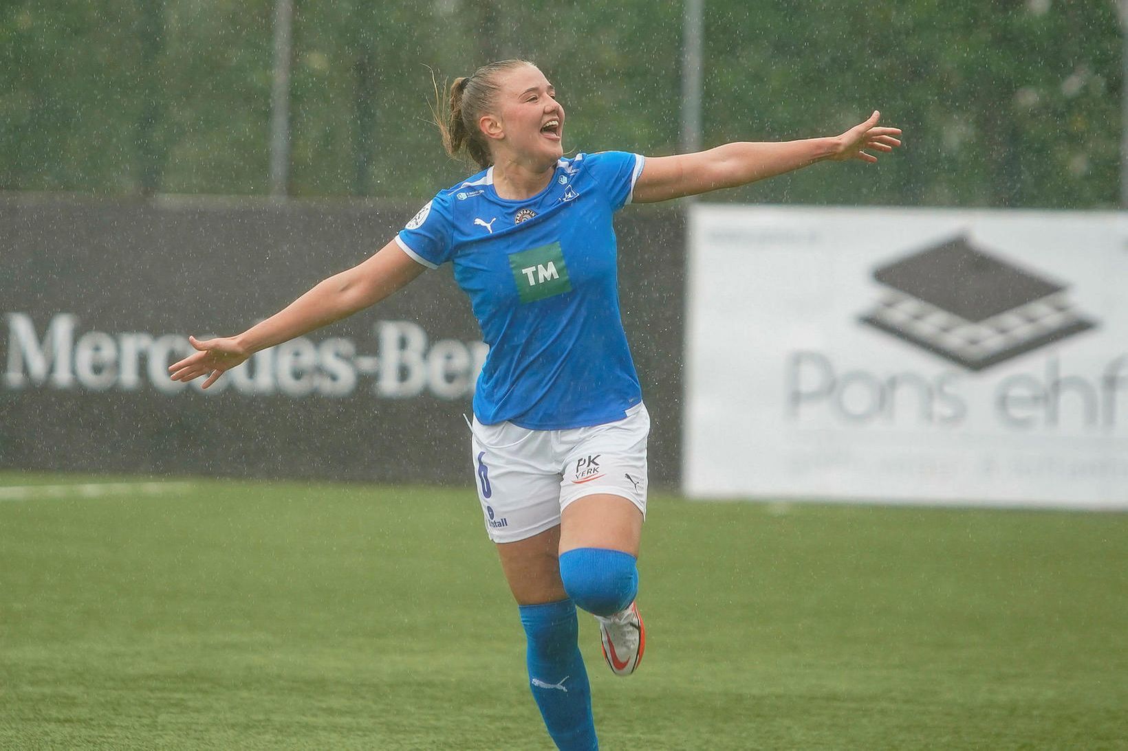 Úlfa Dís Kreye Úlfarsdóttir skoraði sigurmark Stjörnunnar í dag.