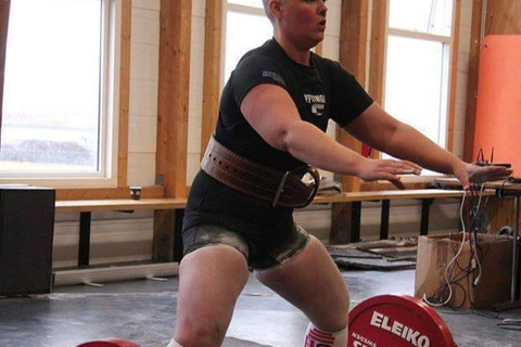 Women's weighlifting champion Hulda B. Waage.