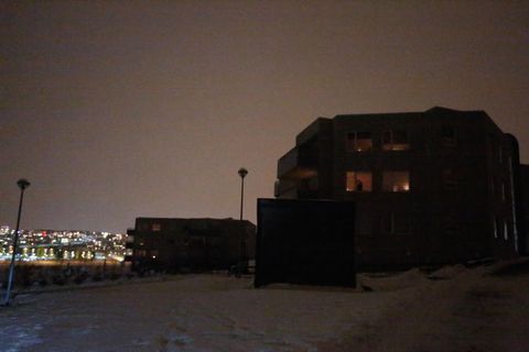 The power is off at Úlfarsfellsland, Reykjavik.