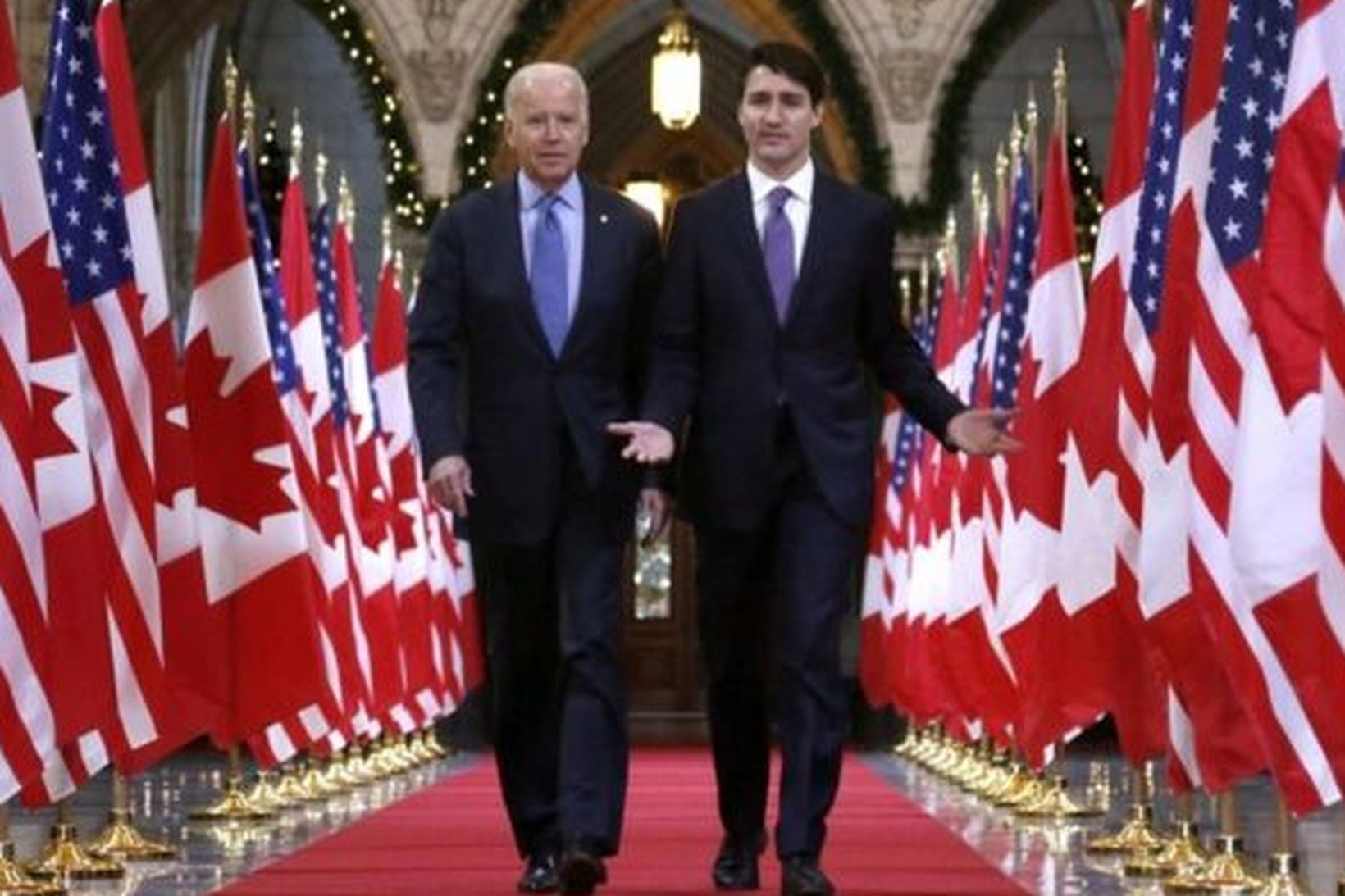 Biden og Trudeau í Kanada.