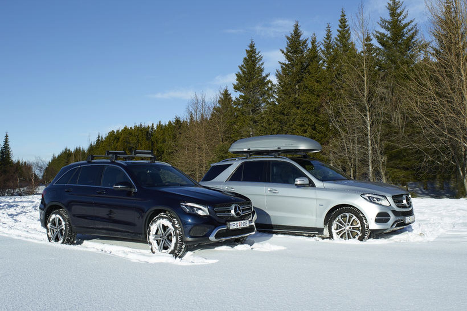 Mercedes-Benz GLE og GLC jepparnir í vetrarham.