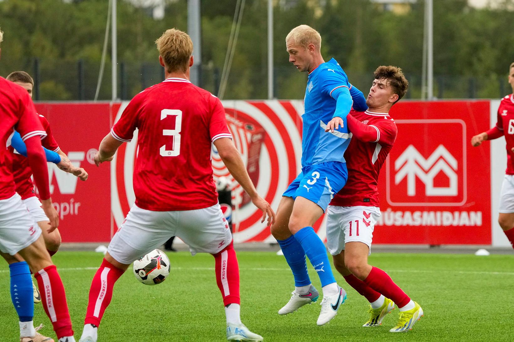 Róbert Orri Þorkelsson og Mathias Kvistgaarden, sem skoraði eitt mark …