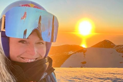 Lindsey Vonn var very happy with her skiing experience in Iceland in the midnight sun.