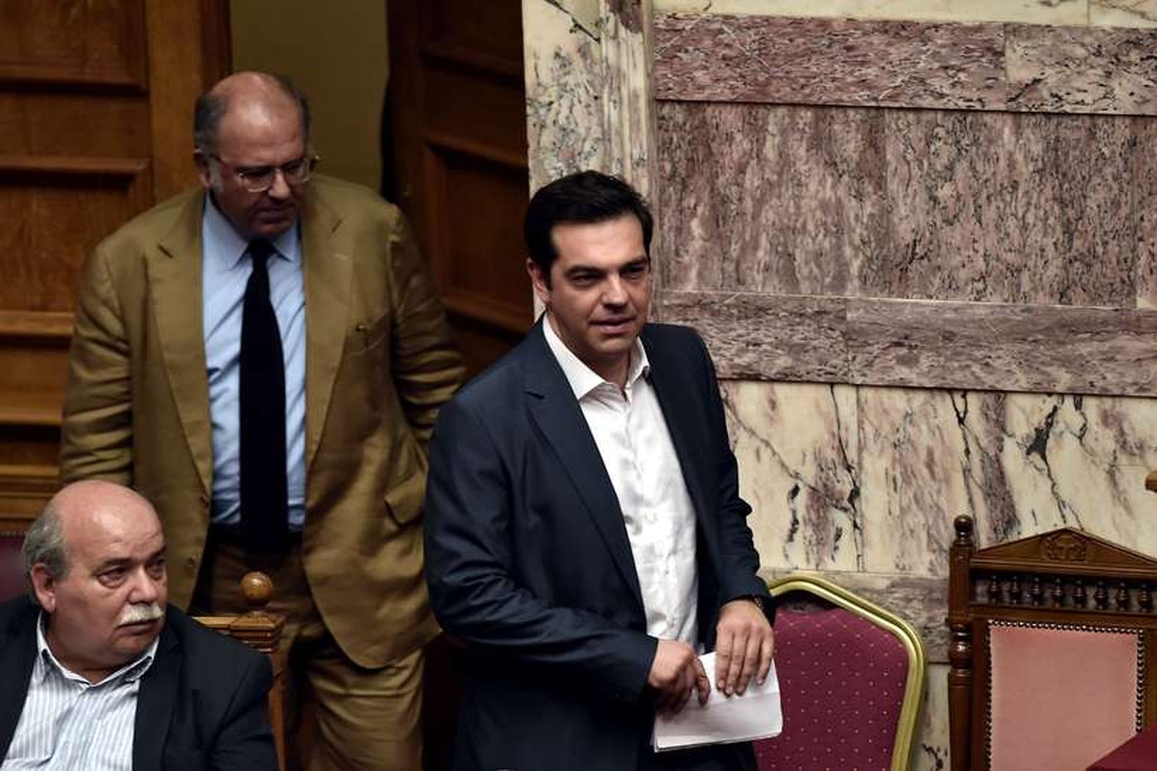 Alexis Tsipras í þingsalnum í kvöld.