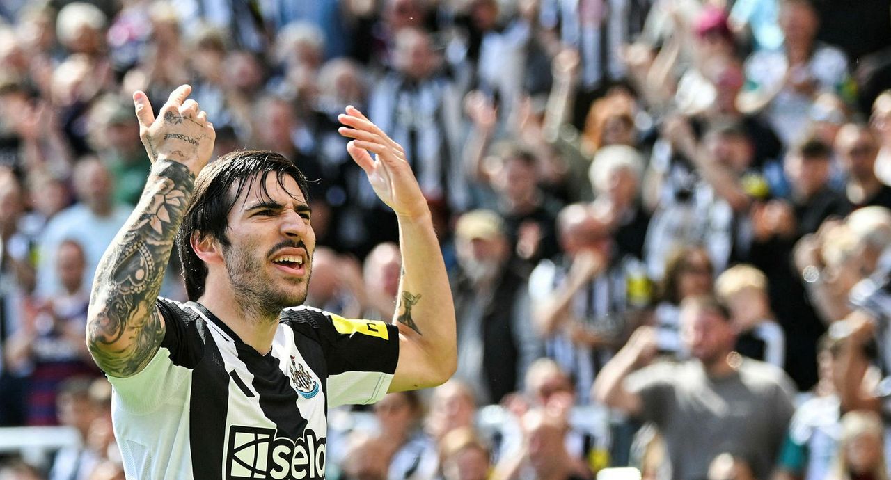 Sandro Tonali skoraði fyrra mark Newcastle.