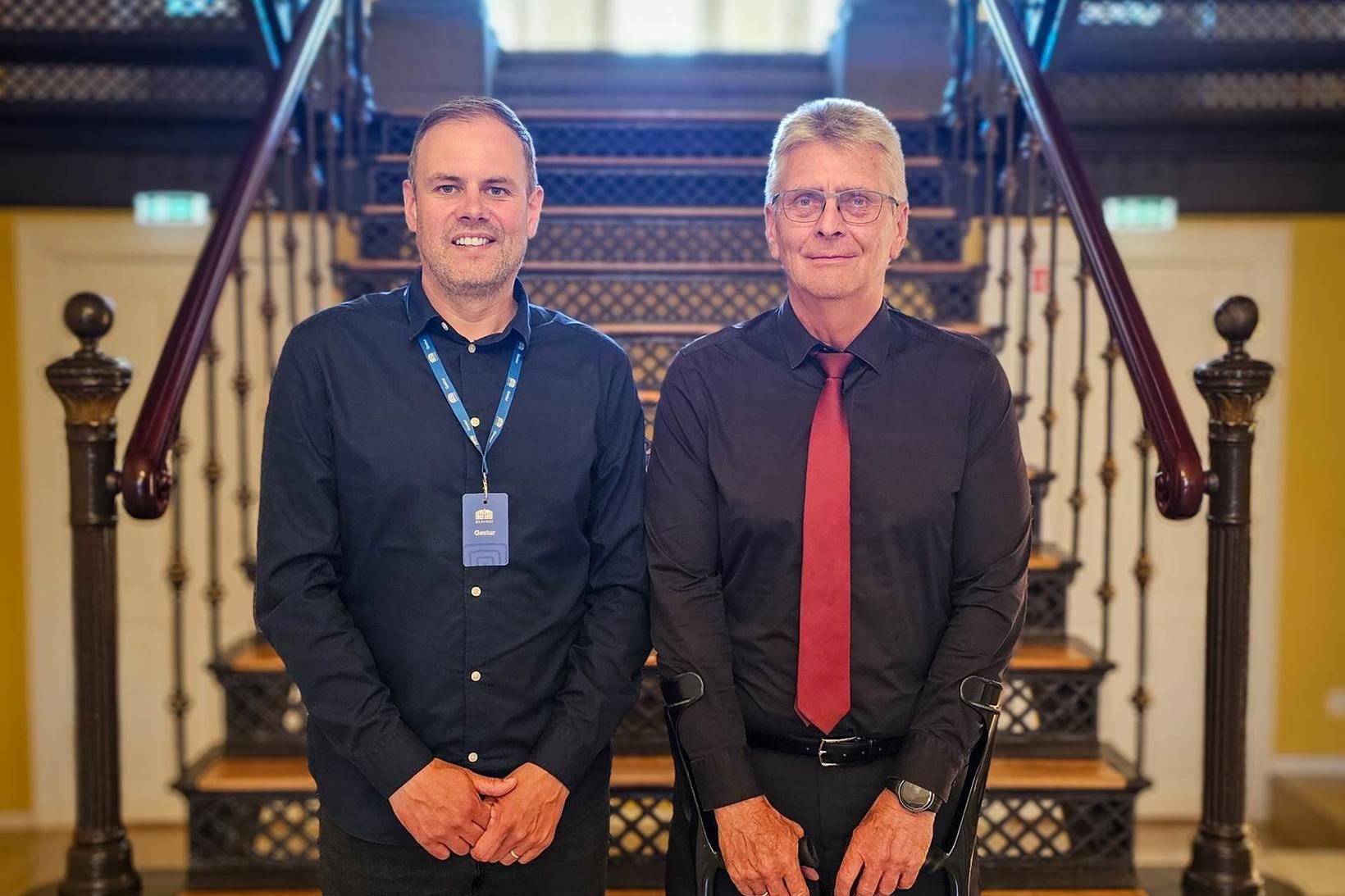 Guðmundur Ingi Kristinsson, mennta- og barnamálaráðherra, og Einar Gunnarsson, skólastjóri …