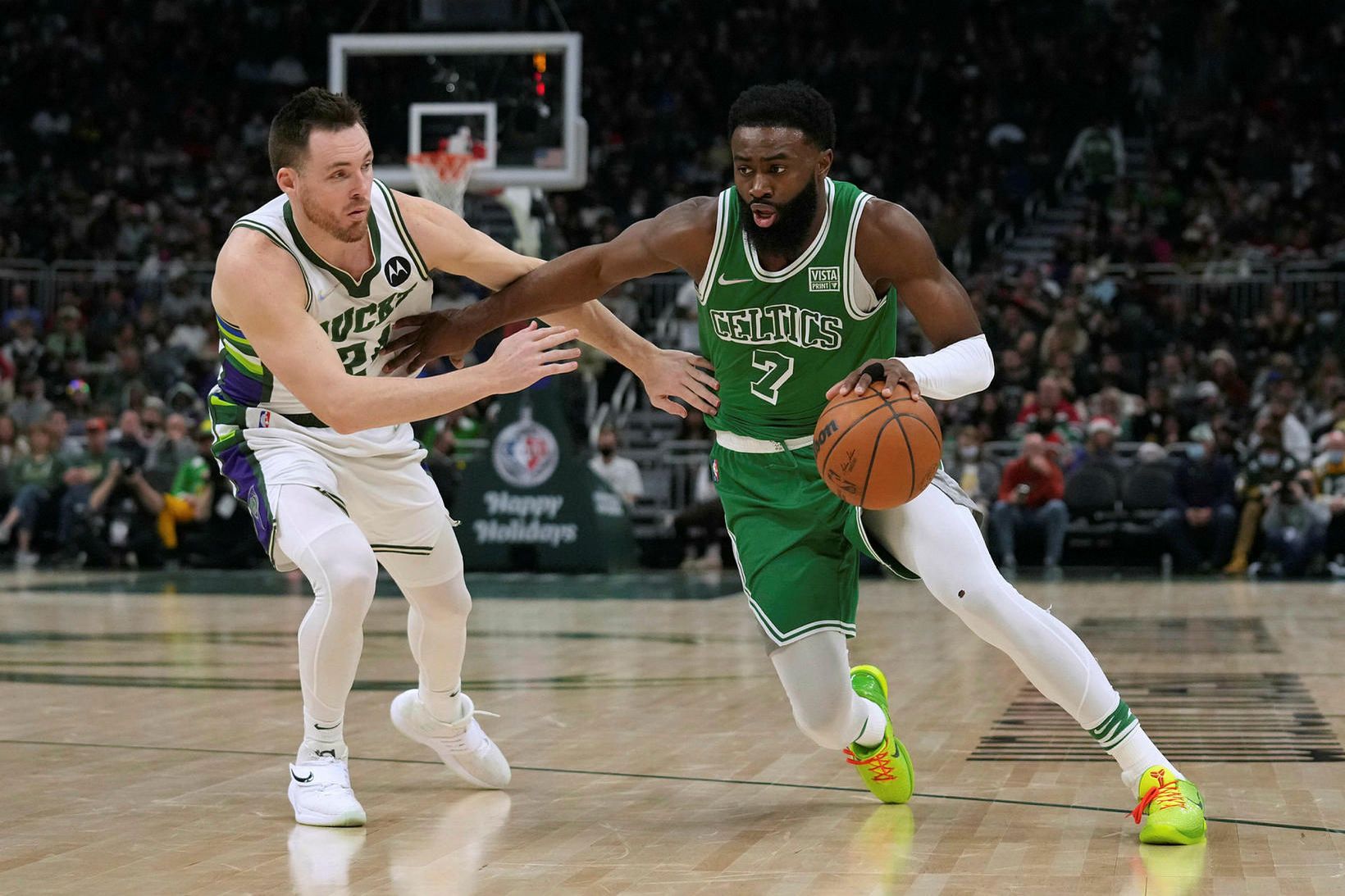 Jaylen Brown átti sannkallaðan stórleik í nótt.