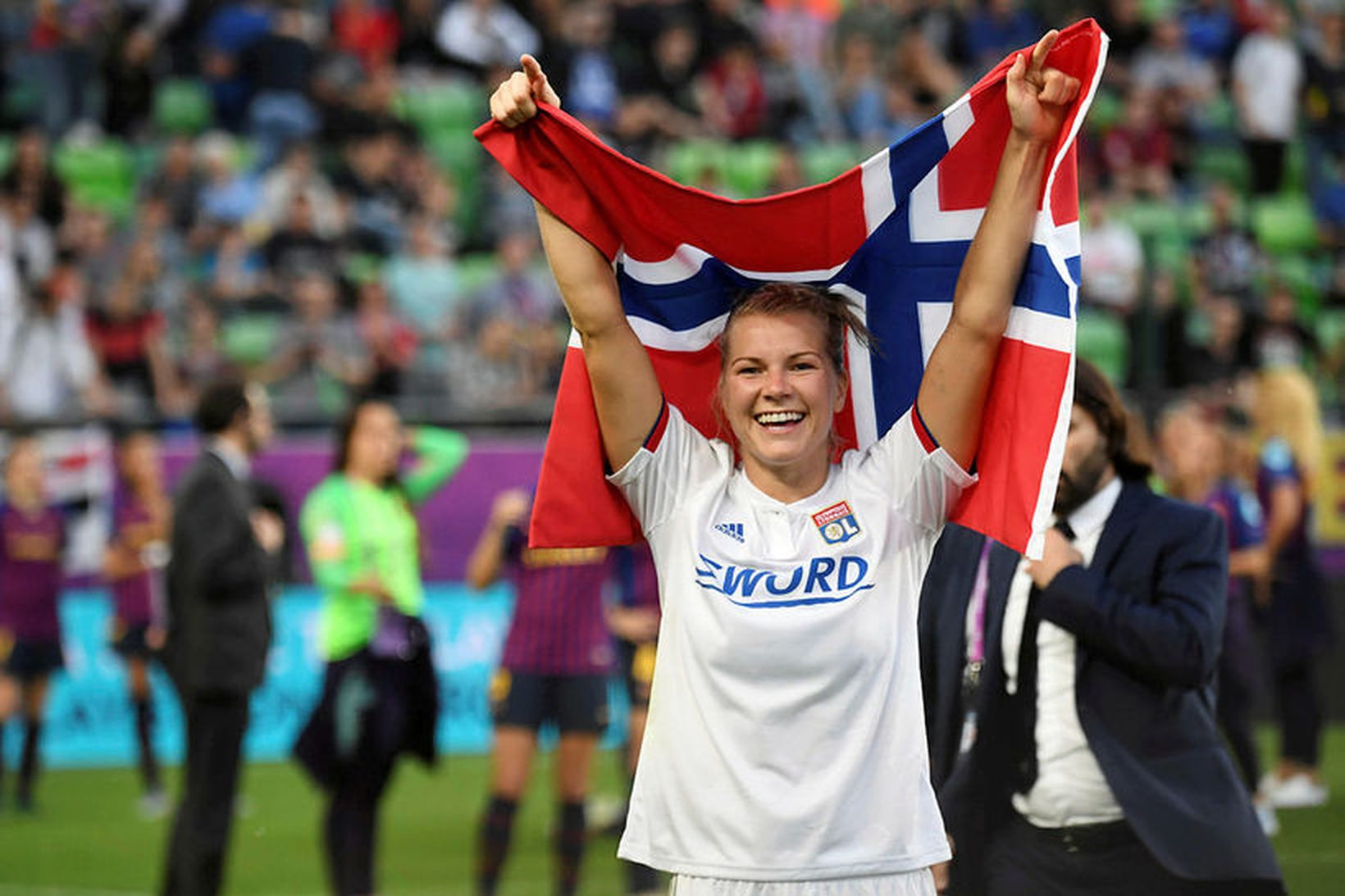 Hin norska Ada Hegerberg skoraði tvö mörk fyrir Lyon.