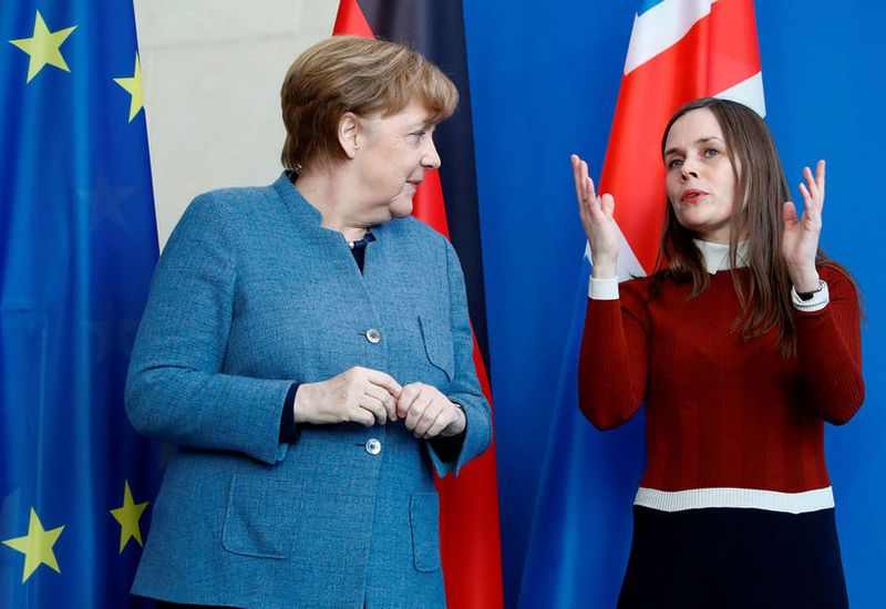 Chancellor Angela Merkel and Prime Minister Katrín Jakobsdóttir, in Germany last year.