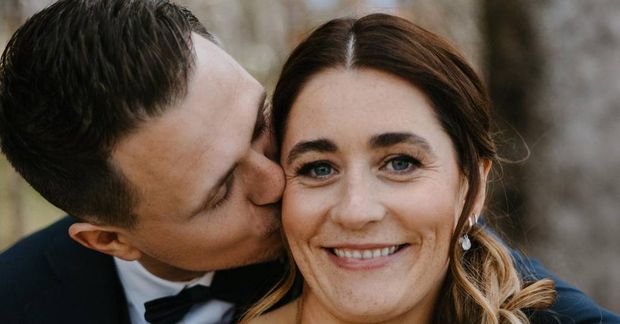 Álfhildur Haraldsdóttir og Salmann Héðinn Árnason giftu sig 25. maí í fyrra.