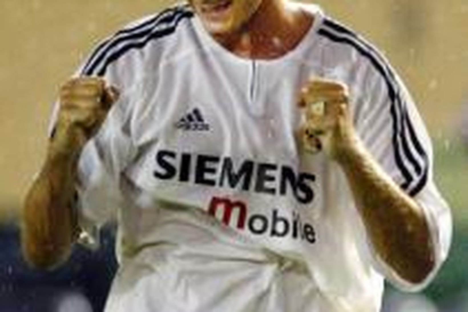 David Bekcham fagnar eftir að hafa skorað fyrir Real Madrid.