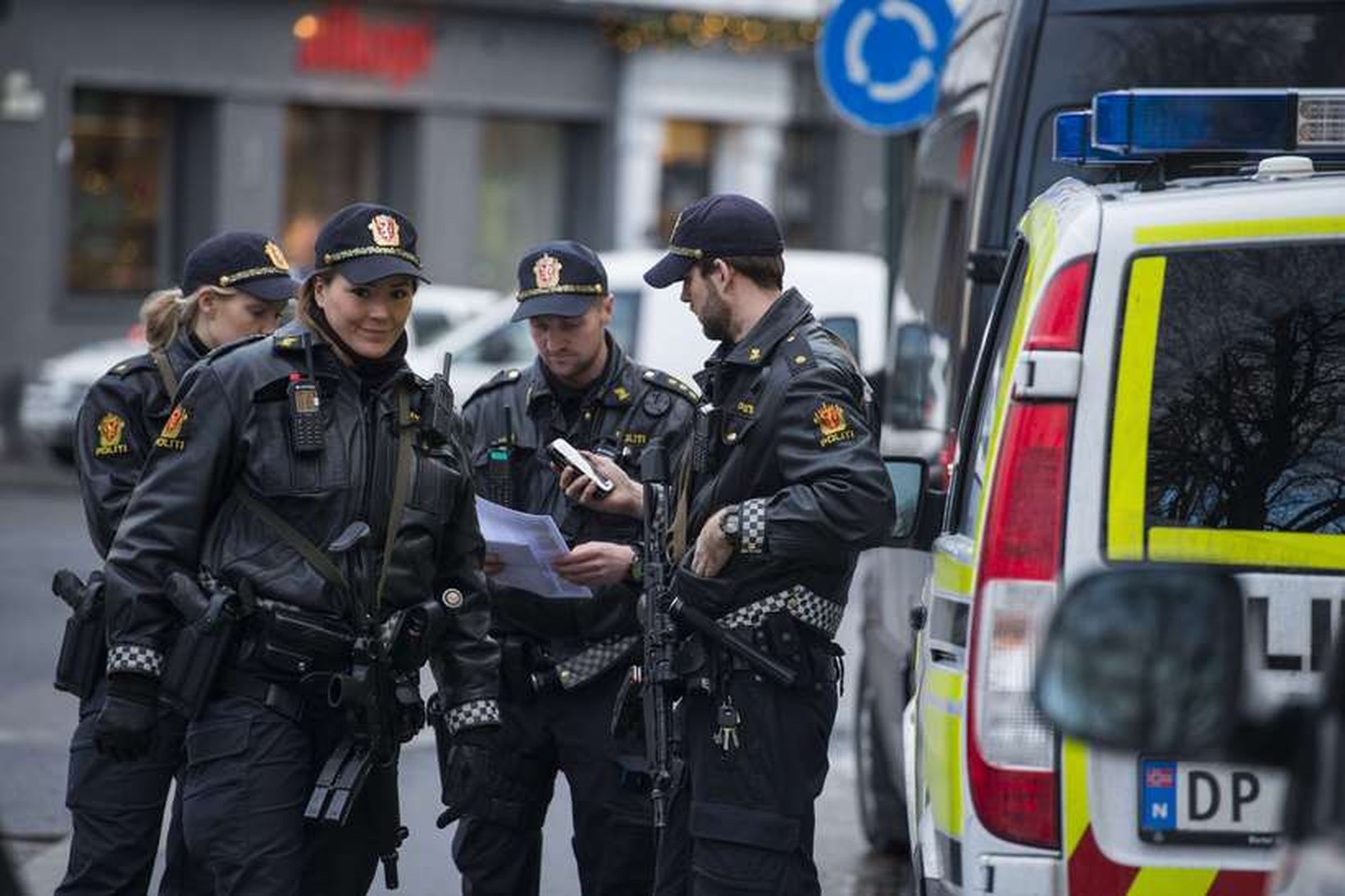 Norskir lögreglumenn að störfum.