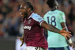 Michail Antonio fagnar marki í leik með West Ham United.