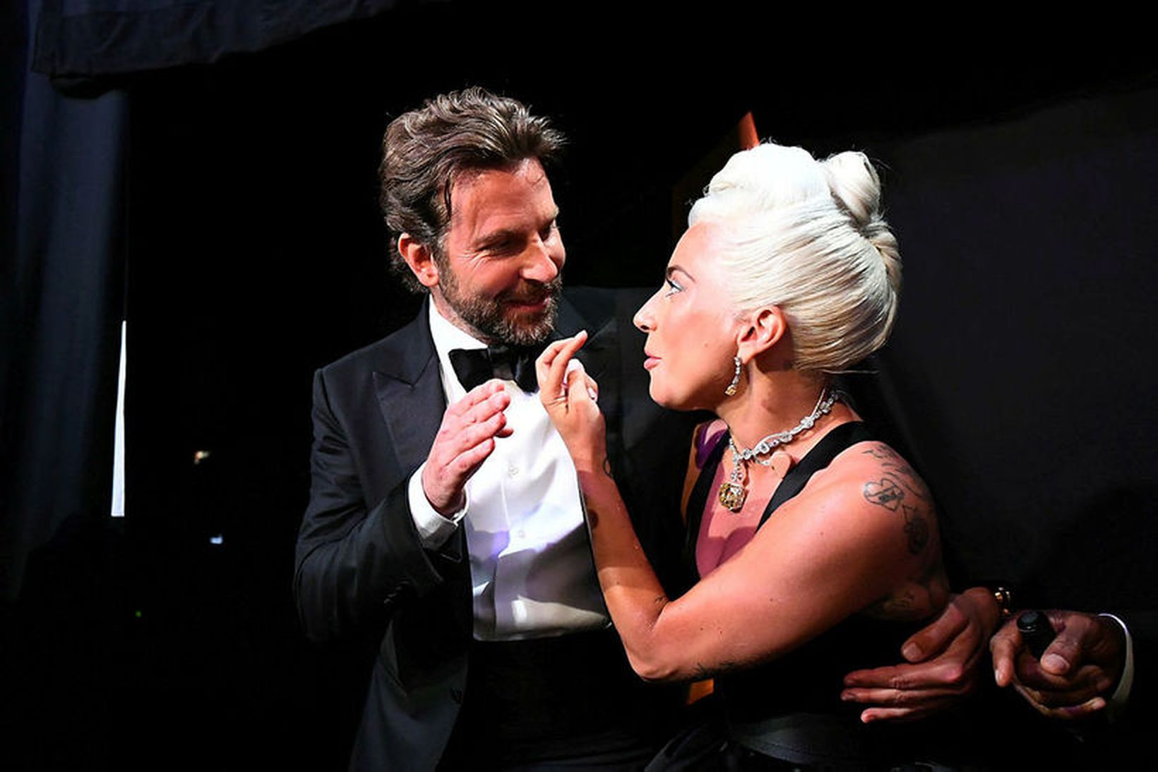 Bradley Cooper og Lady Gaga á Óskarnum.