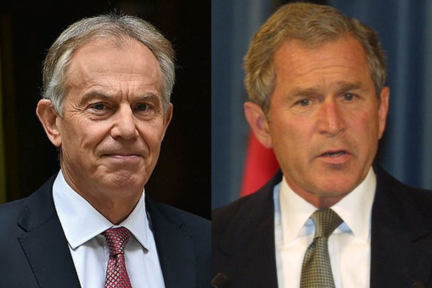 Tony Blair og George W. Bush.