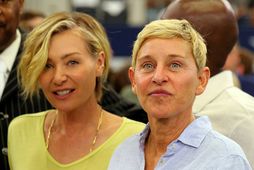 Hjónakornin Portia de Rossi og Ellen DeGeneres eru þurrar og hamingjusamar í Englandi, þrátt fyrir …