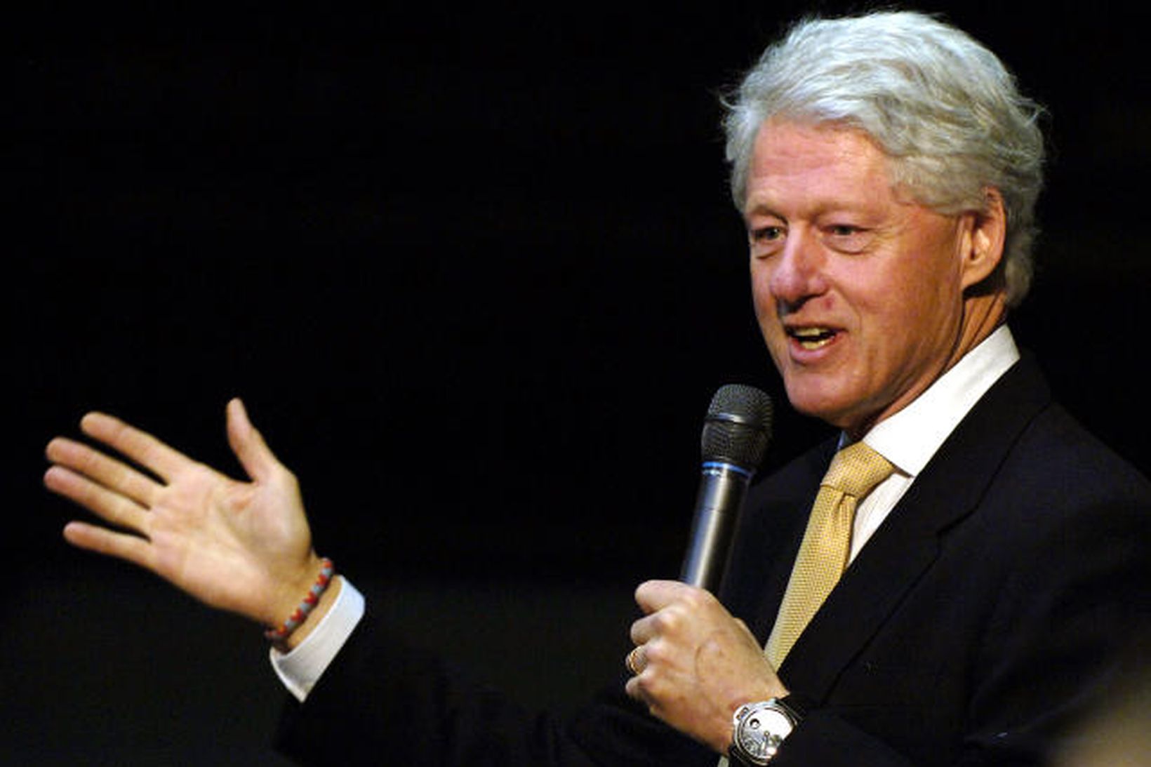 Bill Clinton, fyrrum Bandaríkjaforseti á kosningafundi eiginkonu sinnar Hillary Rodham …