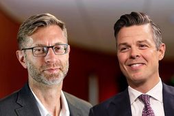 Jón Guðni Ómarsson bankastjóri Íslandsbanka og Haraldur Þórðarson forstjóri Skaga. Jón Guðni yrði bankastjóri nýs …
