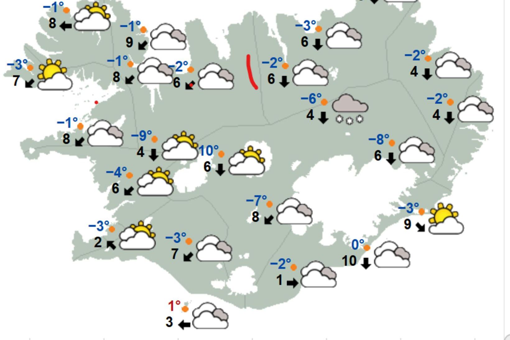 Veðurspá dagsins.